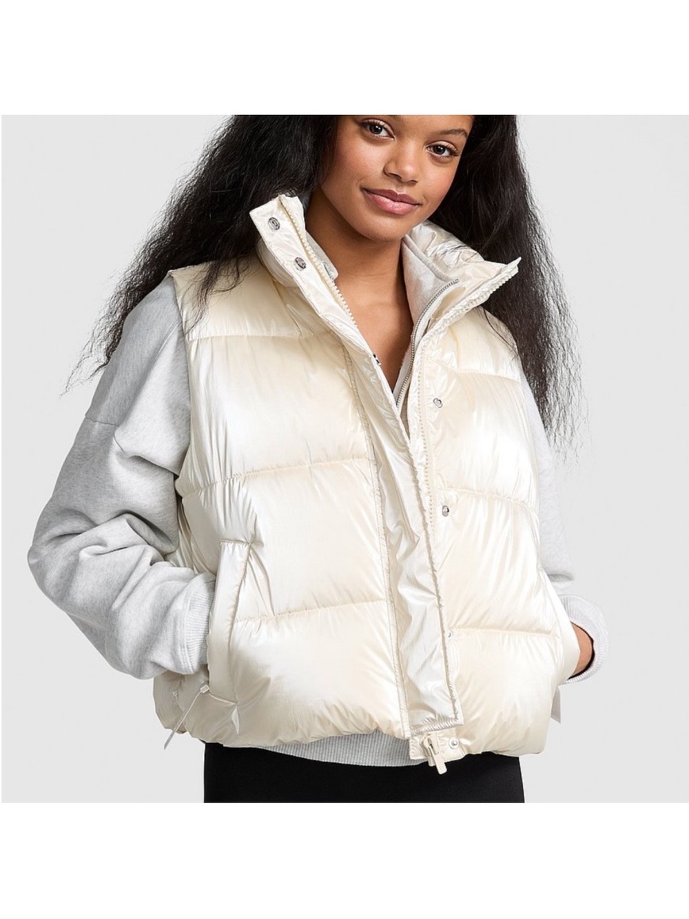 PINK  Victoria Secret High Shine Marshmallow Puffer Vest Size-S